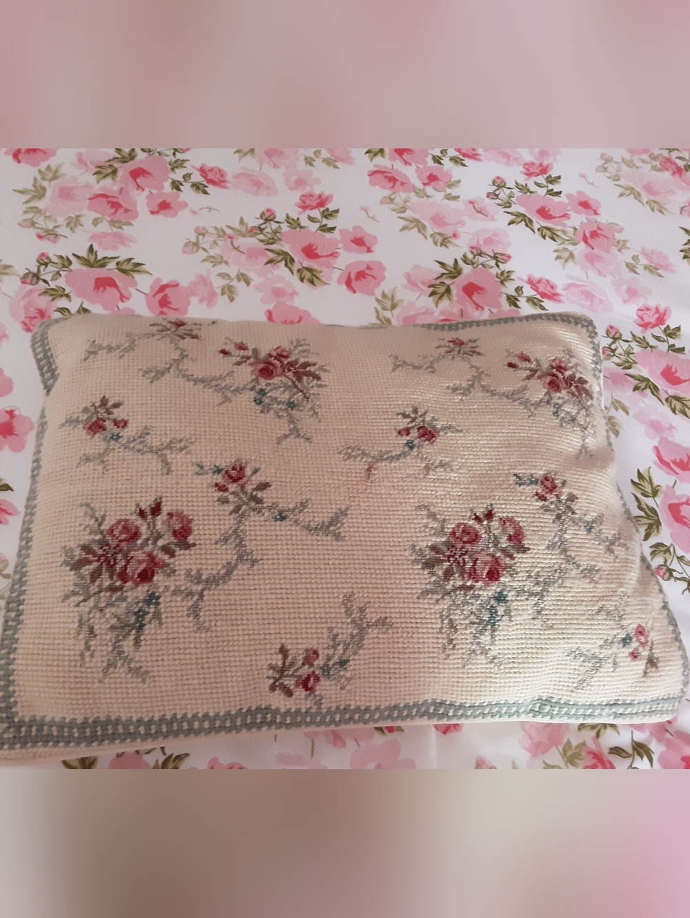 Vintage Needlepoint Pillow